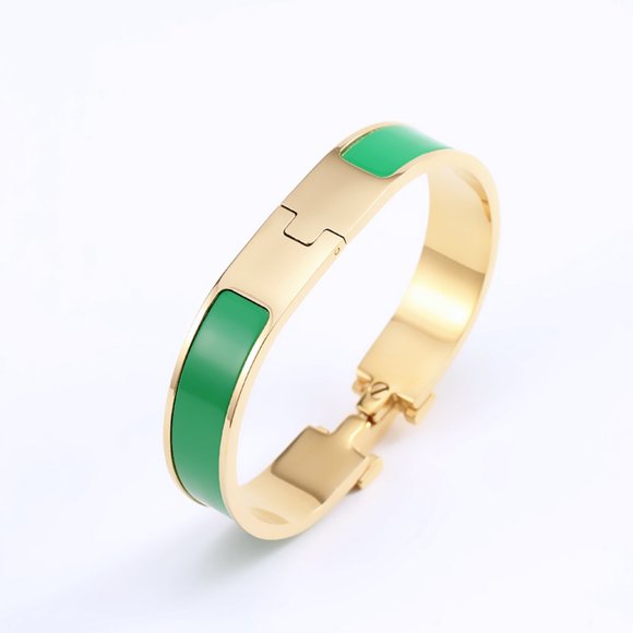 New! Clic H Bracelet Green and Gold
